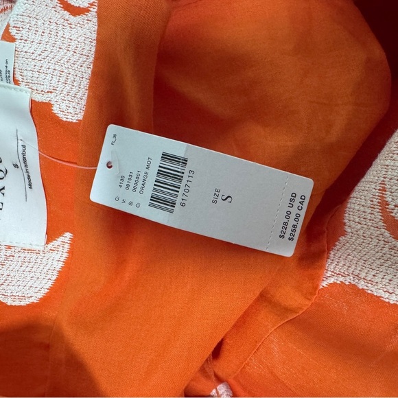 Anthropologie Exquise Phoebe Flounced Dress Orange Small Summer - Picture 10 of 10